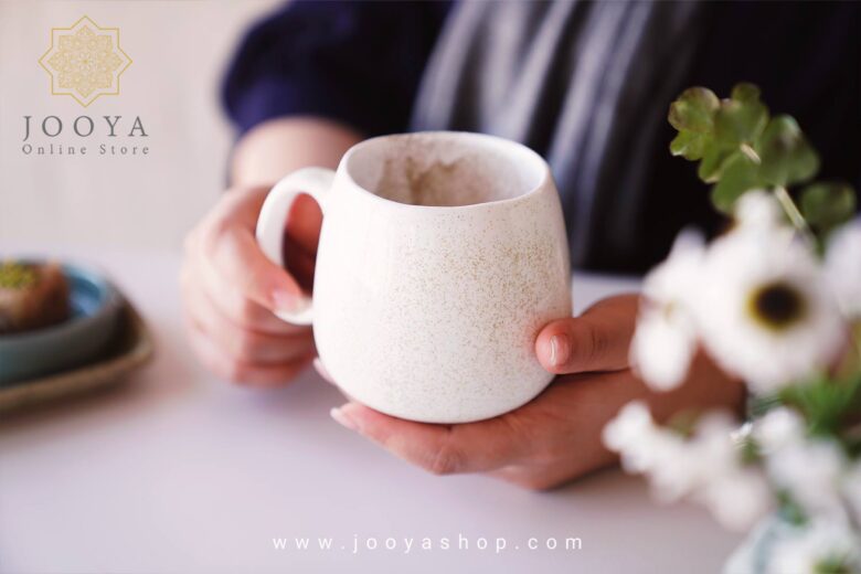 خرید لیوان سرامیکی آیشید سفید