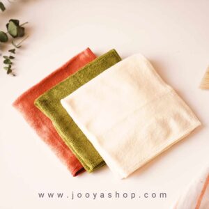 دستمال 3 عددی HAODA آجری کرم سبز