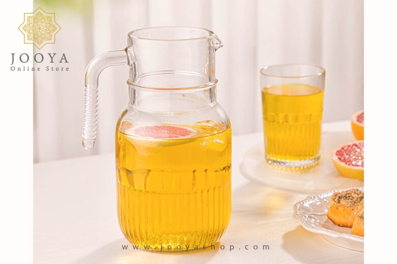 پارچ شیشه ای شیاردار 1.5 لیتری لیمون