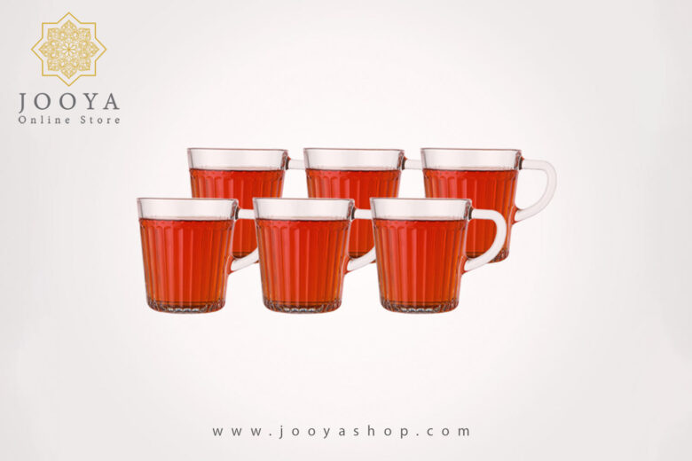 خرید و قیمت لیوان شیشه ای دسته دار 280 سی سی لیمون