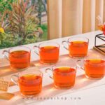 لیوان شیشه ای دسته دار 285 سی سی لیمون