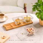 اردور خوری شیشه ای مربع استنددار سه خانه با درب اکرولیک لیمون