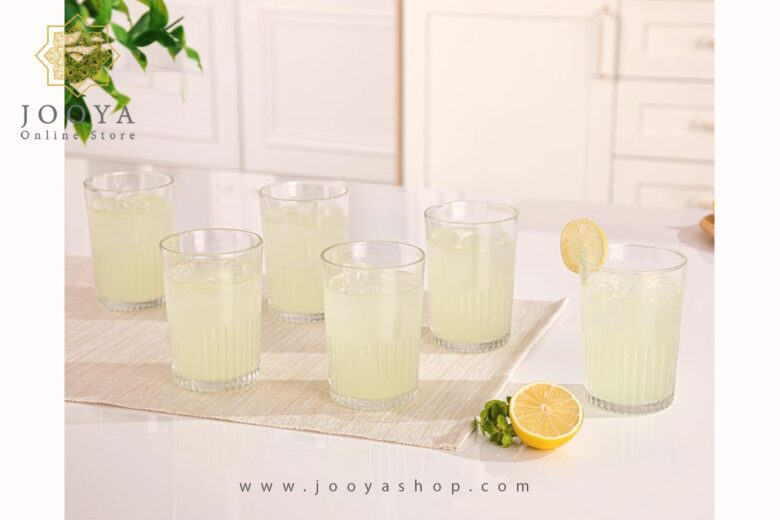 خرید لیوان شیشه ای 6 عددی لیمون