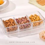 اردورخوری شیشه ای سه خانه درب اکرولیک لیمون