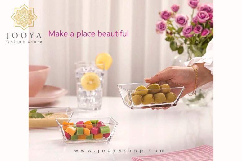 خرید و قیمت ظرف شیشه ای پذیرایی مستطیل لیمون