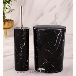 سطل و فرچه ماربل لیمون مشکی نقره ای