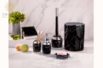 ست بهداشتی رمانتیک طرح ماربل لیمون مشکی نقره ای