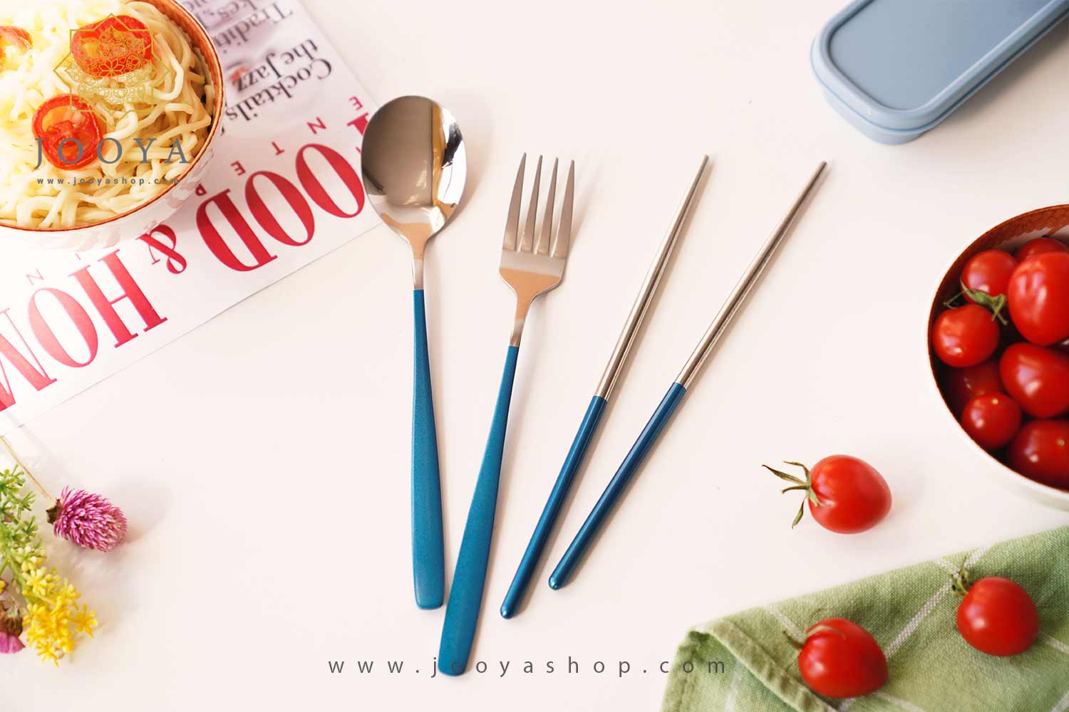 قاشق چنگال پارمین آبی قاشق چنگال پارمین آبی