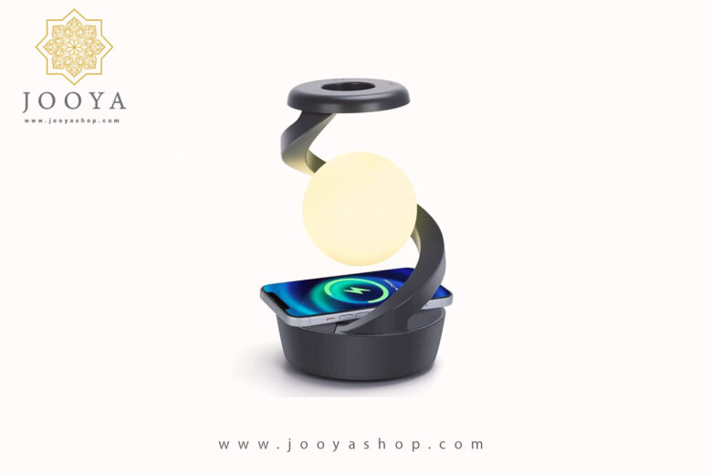 خرید و قیمت چراغ خواب رومیزی و شارژر بی سیم ROTATING SUSPENSION LAMP